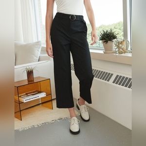 High Waisted Cropped Black Pant 27"